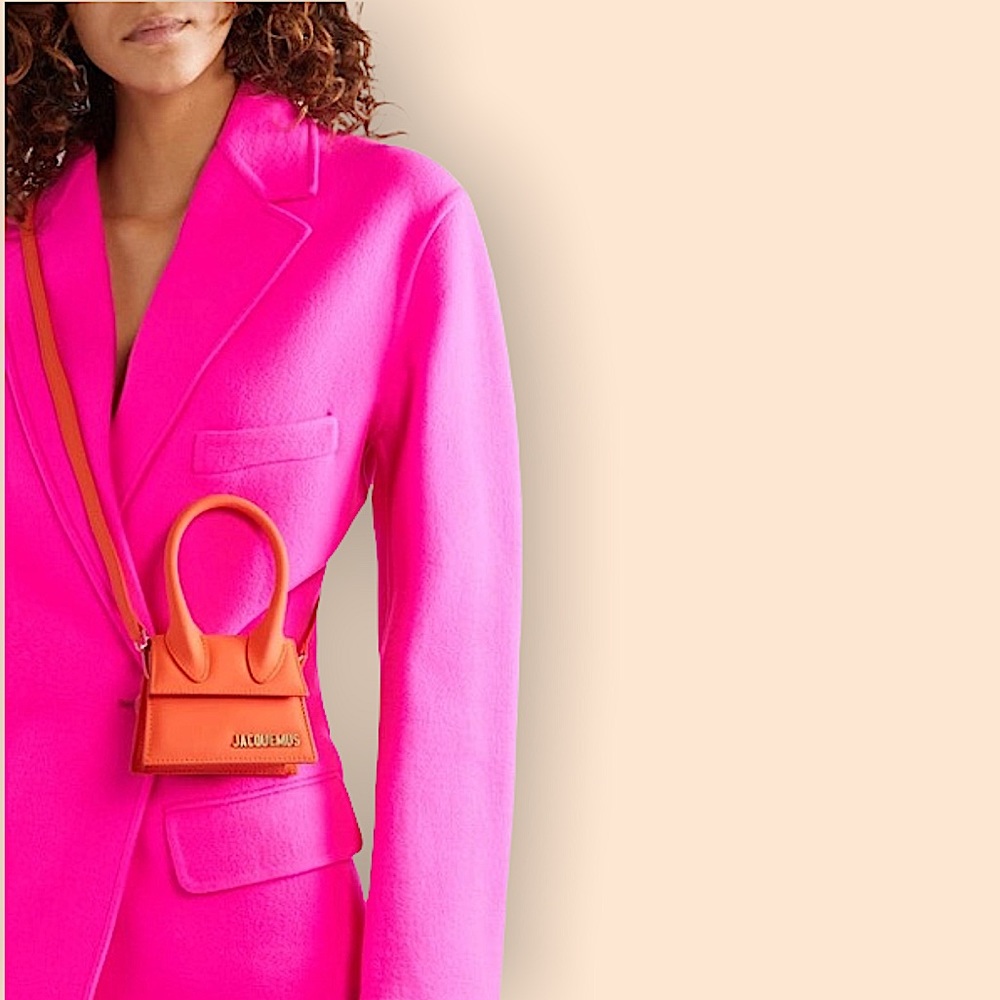 *Rare* Jacquemus Le Chiquito Mini Leather Tote In Bright Orange - Picture 9 of 14